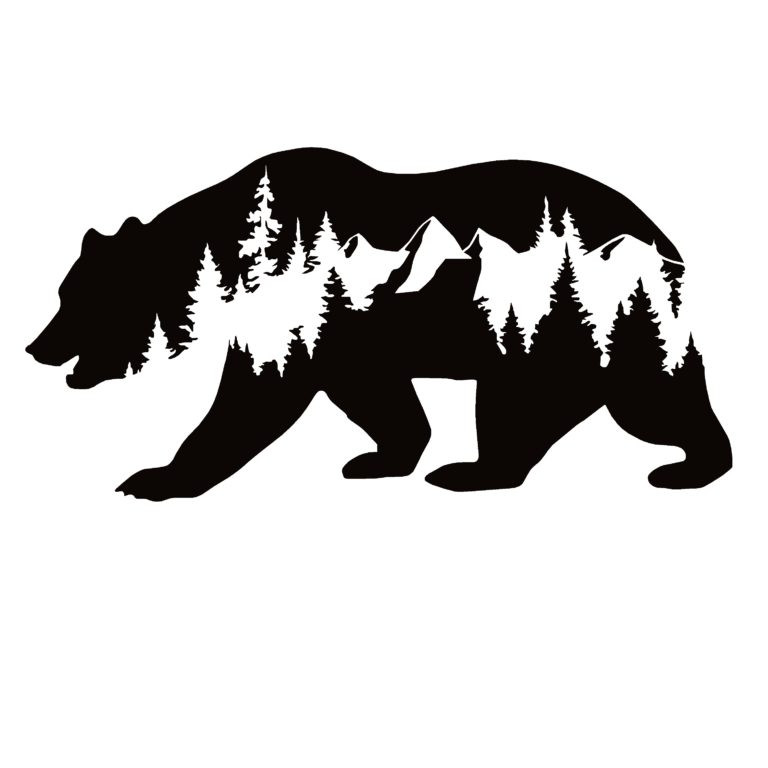 Bear In Mountains Window Decal Bear In Mountains Sticker