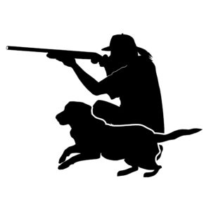 Hunting Labrador Retriever w/Female Gunner Decal