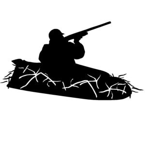 Hunter in Ground Hunting Blind Decal