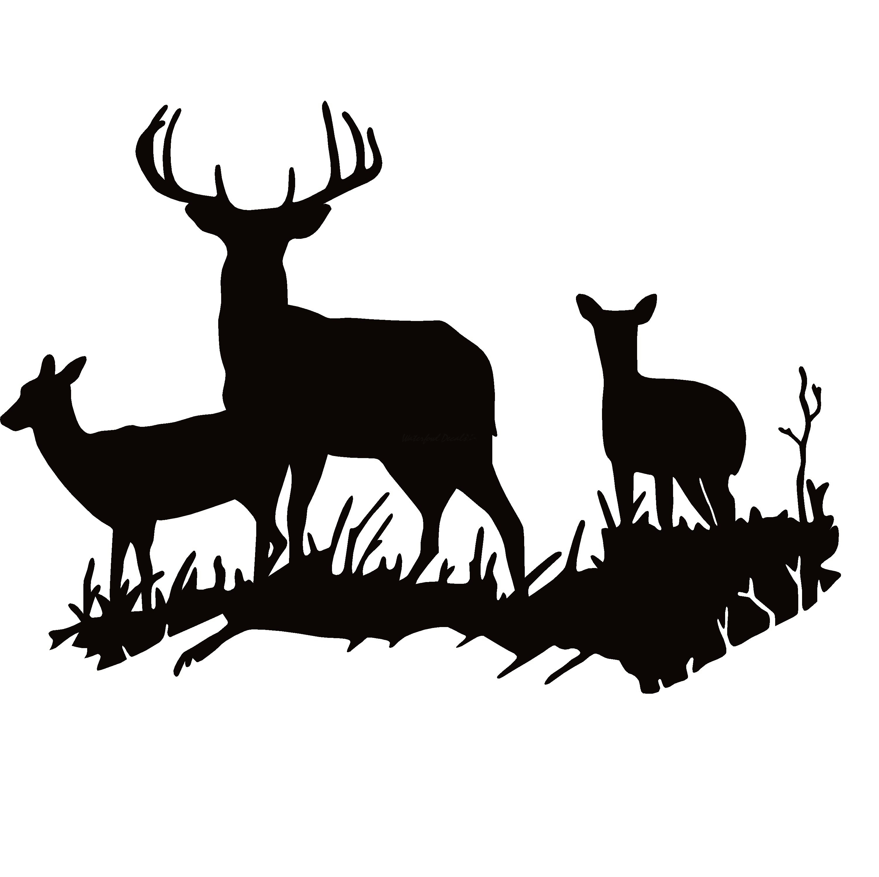 Buck And Does Scene Deer Hunting Decal.