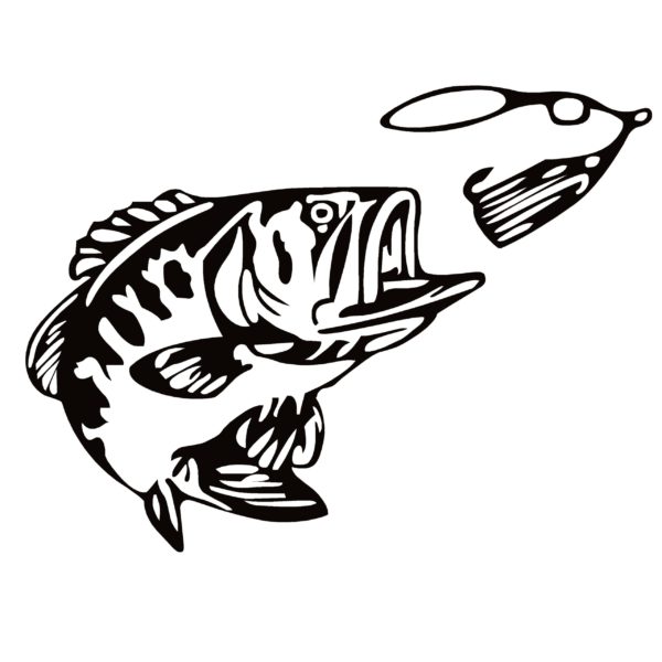 Bass and Spinner Decal - Bass Fishing Sticker - 1255