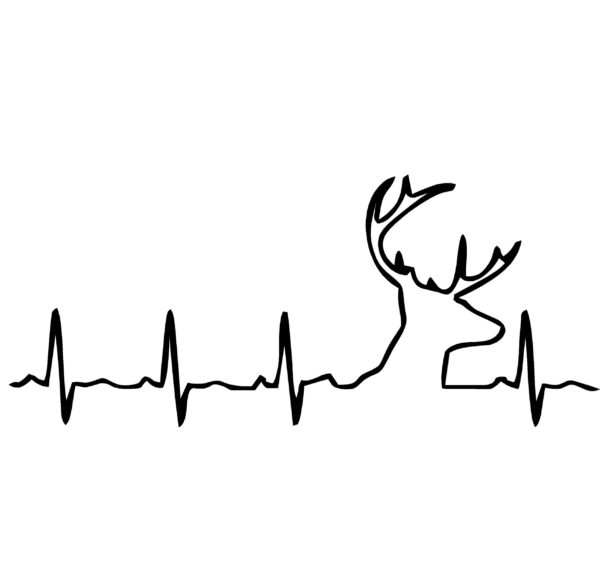 Deer Heart Beat Sticker - 1256