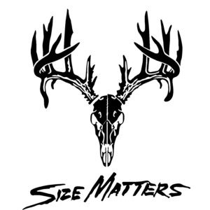 Size Matters Deer Skull Antler Decal - Dead Head Decal - 1258