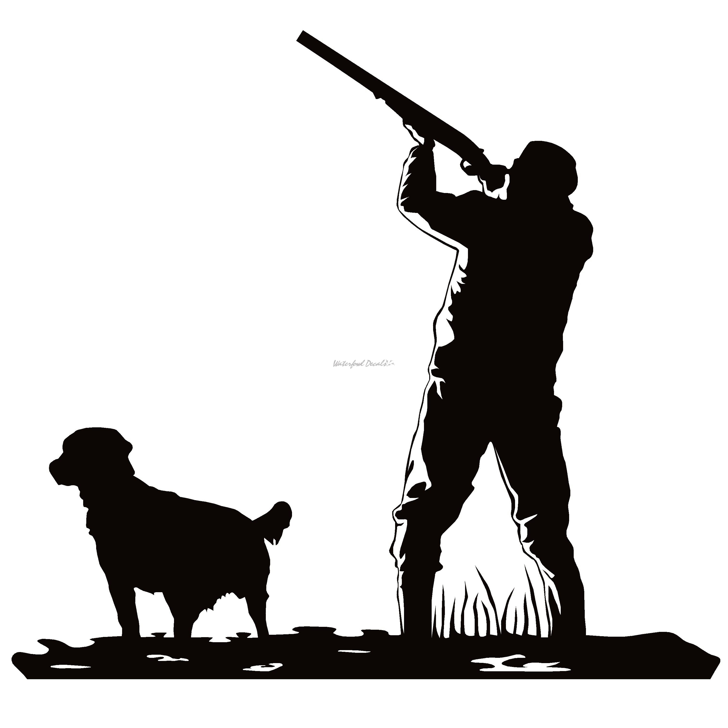 Waterfowl Hunter With Gun And Dog Decal – Duck Hunter With Gun And Dog 