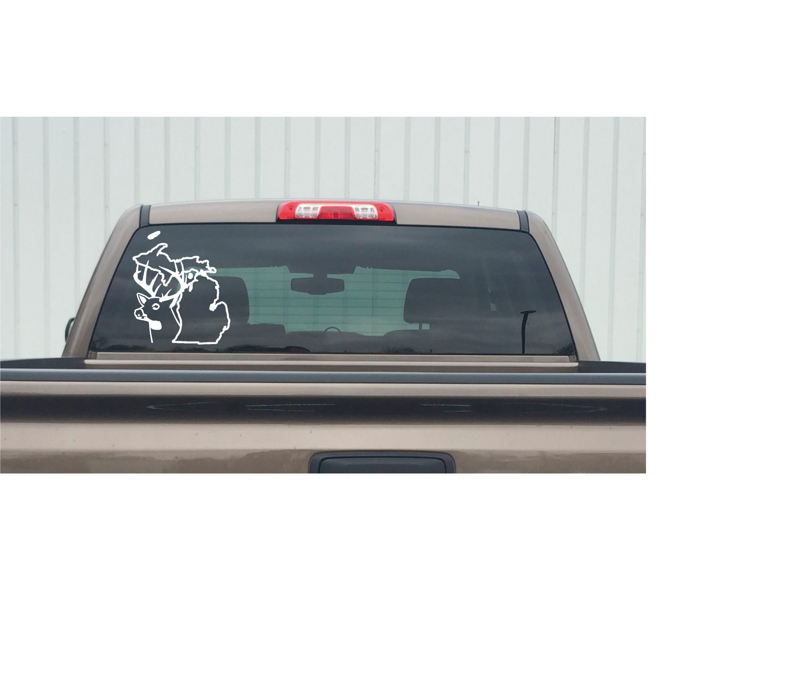 Michigan Deer State Buck Hunting Car Truck Window Bumper Vinyl Graphic Decal Sticker DSMI1 | Small | Black