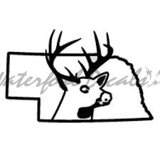 Deer State Nebraska Deer Hunting Car Truck Window or Bumper Vinyl Graphic Decal Sticker