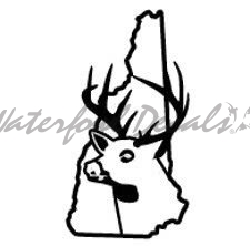 Deer State New Hampshire Deer Hunting Car Truck Window or Bumper Vinyl Graphic Decal Sticker