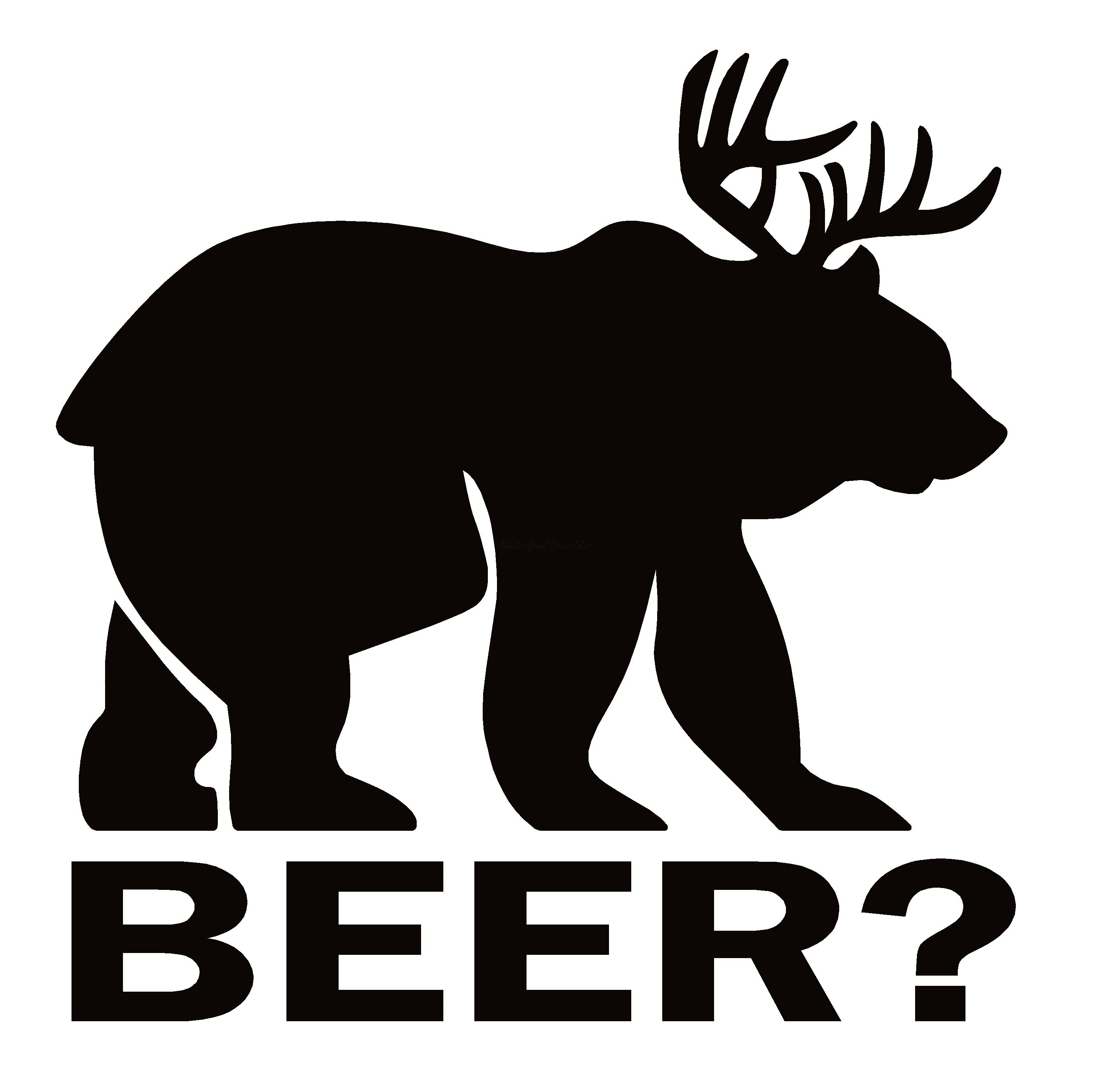 Deer Bear Beer Decal Bear Deer Beer Sticker 7240
