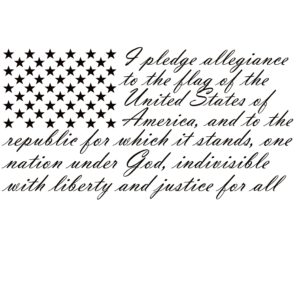 Pledge of Allegiance Flag Window Decal - Pledge of Allegiance Flag Sticker - 7281