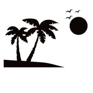 Palm Trees Beach Scene Decal Sticker - 1286