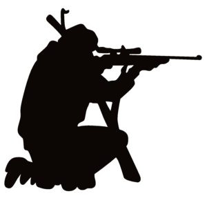 Hunter Kneeling With Rifle Decal Sticker 7084