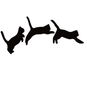 Cat Love Three Cats Jumping Decal - Cat Love Three Cats Jumping Sticker - 7166