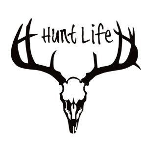 Hunt Life Dead Head Deer Skull Window Decal