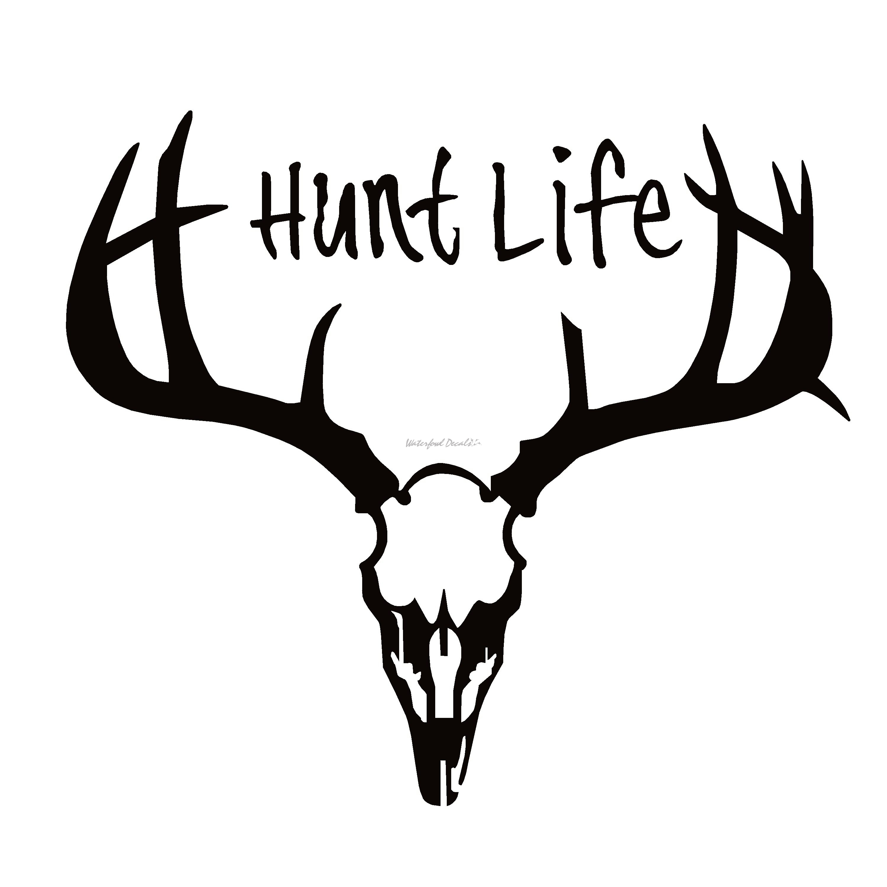 Hunt Life Dead Head Deer Skull Window Decal - Hunt Life Dead Head