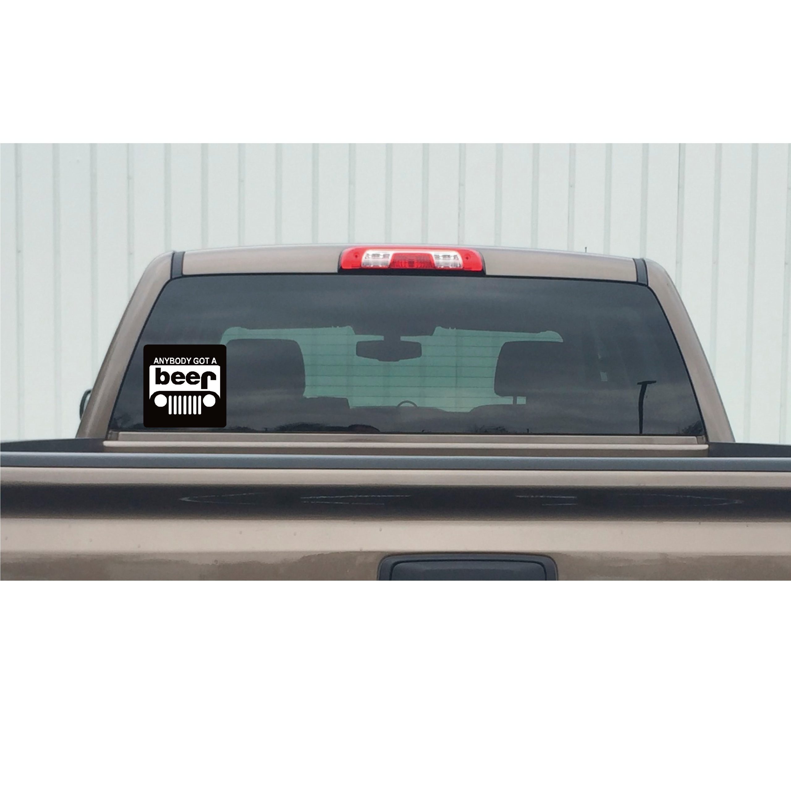 Anyone Got A Beer/Jeep Window Decal - Anyone Got A Beer/Jeep Sticker - 1218 | Small | Black