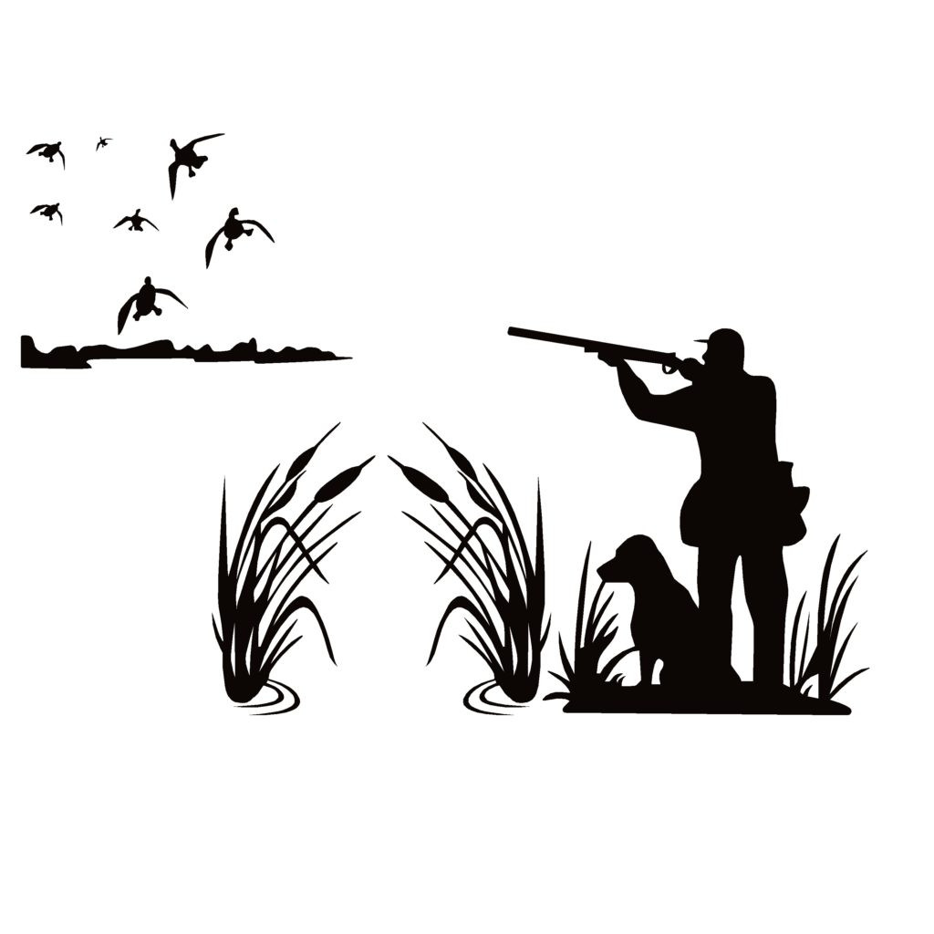 DUCK HUNTER FIELD SCENE Decal DUCK HUNTER IN FIELD SCENE