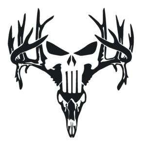 Punisher Hunting Dead Head Deer Skull Decal