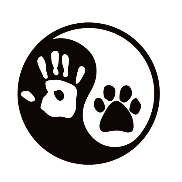 Yin Yang Human Hand / Dog Paw Decal - Dog Paw Sticker - 7495