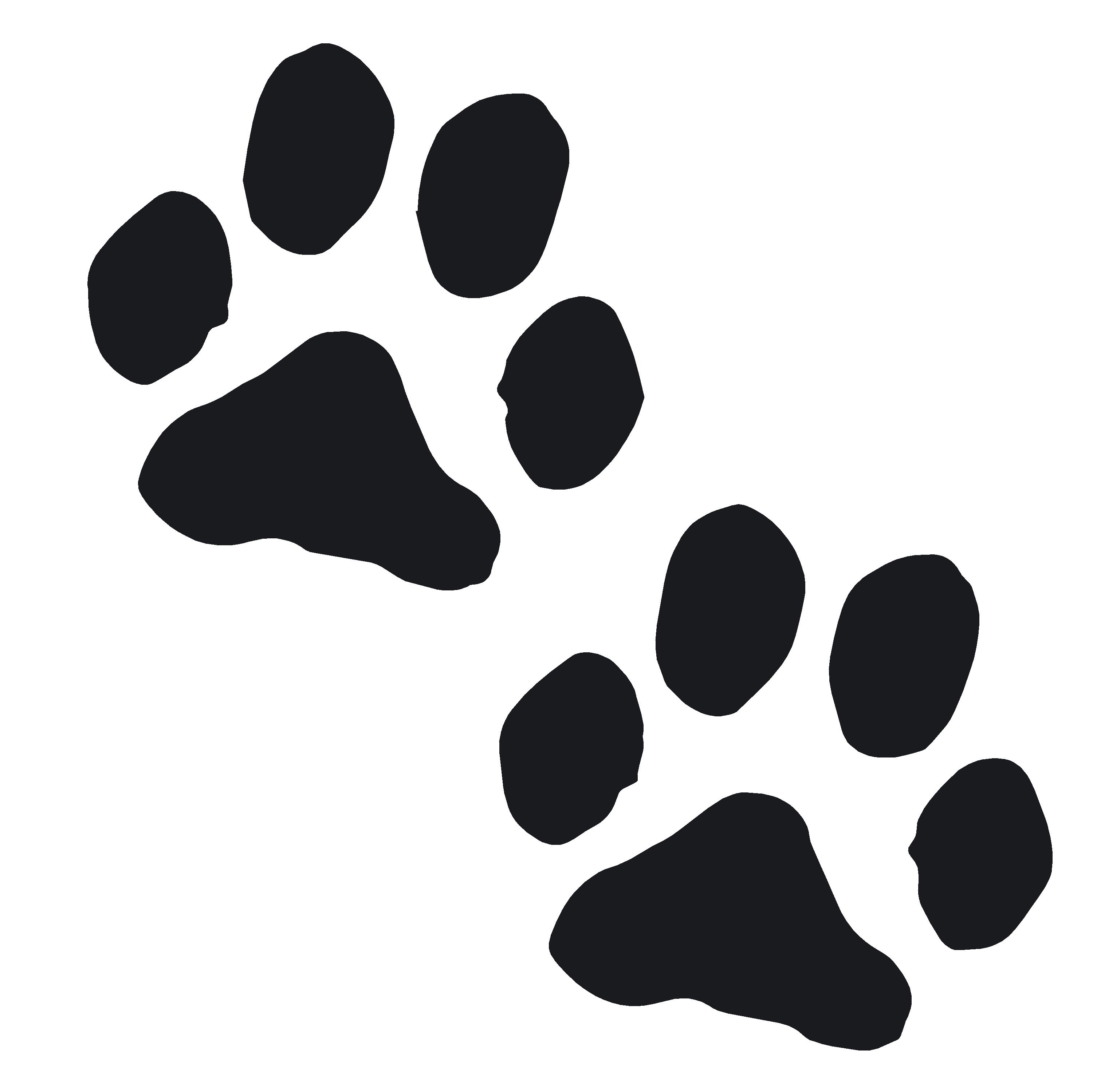 100 .5 dog paw print stickers