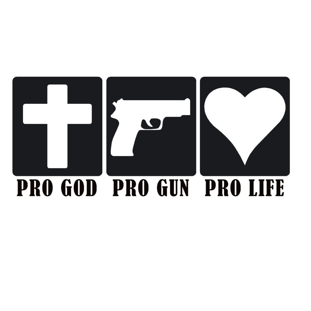 Pro God Pro Life Pro Gun Decal Sticker for Car Window F1028 