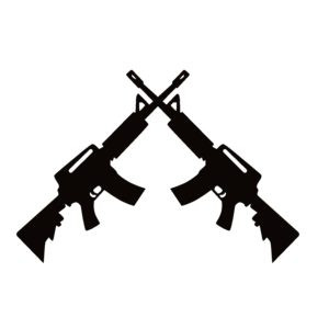 Assault Rifles Crossed Window Decal - Assault Rifles Crossed Window Sticker