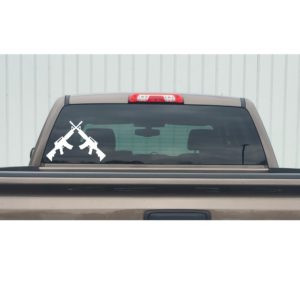 Assault Rifles Crossed Window Sticker - Assault Rifles Crossed Window Decal