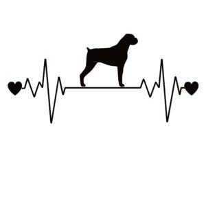 Boxer Heartbeat Lifeline Dog Decal - Boxer Heartbeat Dog Lifeline Sticker