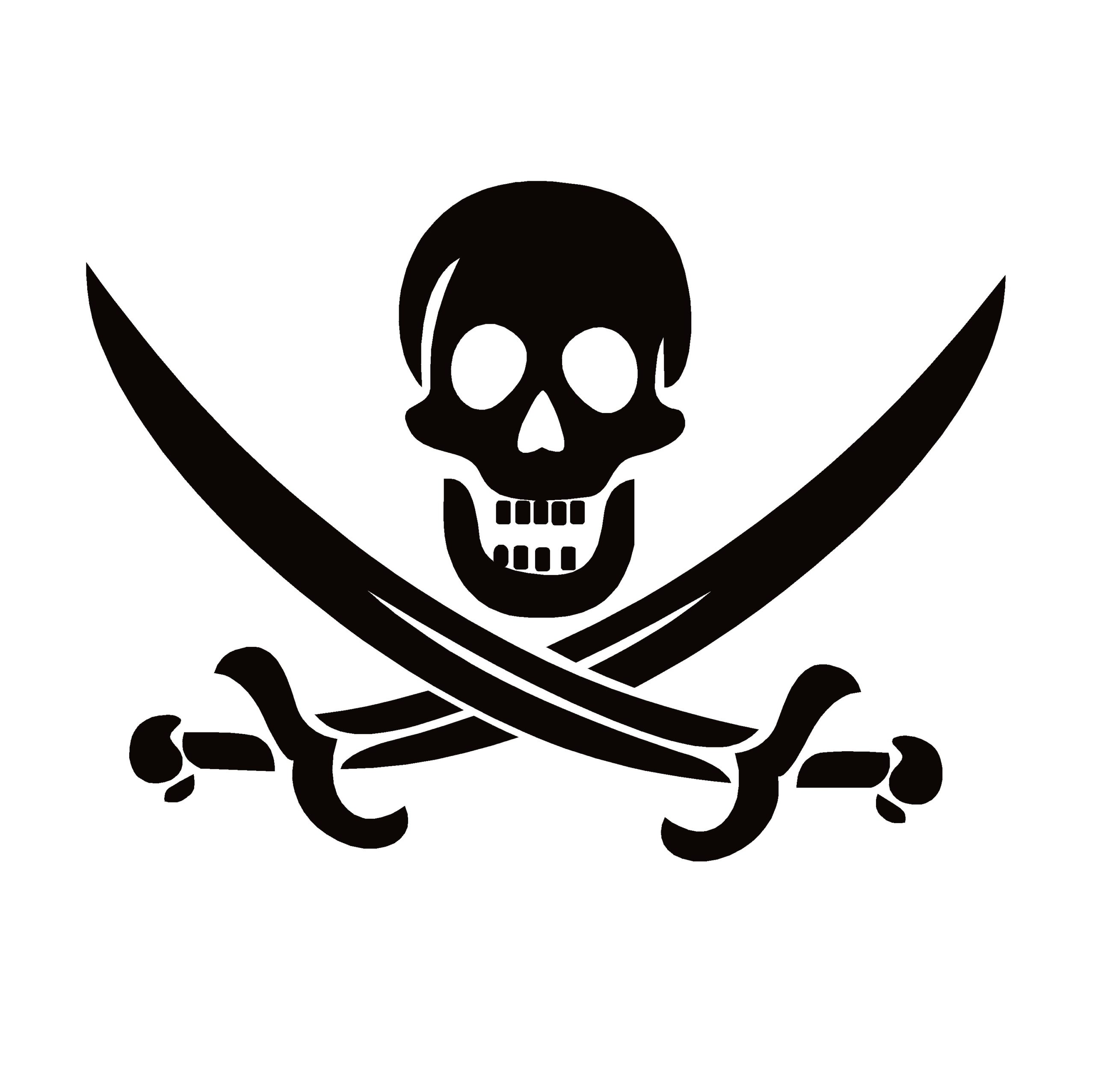 Pirate Skulls and Swords Window Decal - Pirate Skull Sticker