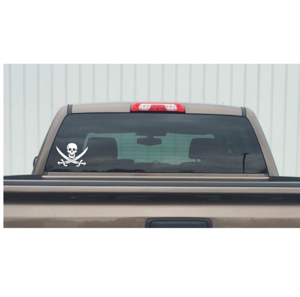 Pirate Skull Sticker - Pirate Skulls and Swords Window Decal
