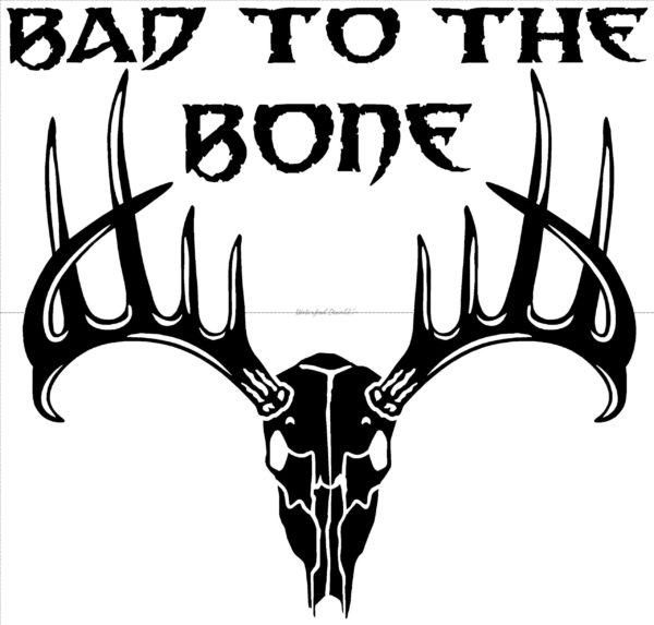 Bad to the Bone Deer Skull Decal