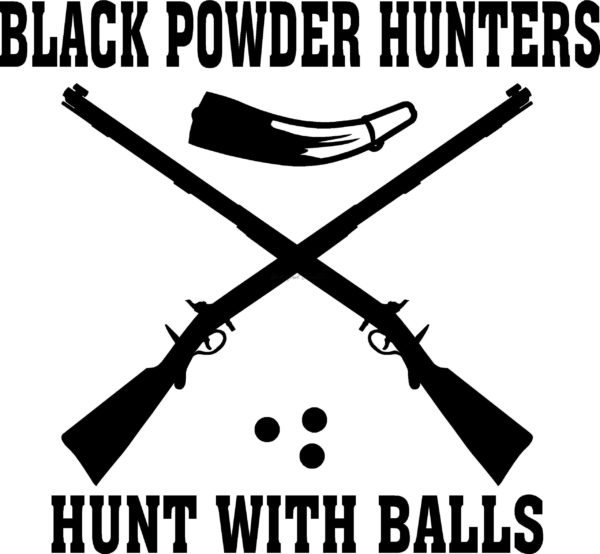 Black Powder Hunters Hunt With Balls Decal - 15005