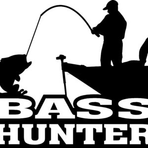 15018 Bass Hunter - Bass Fisherman in Boat Decal