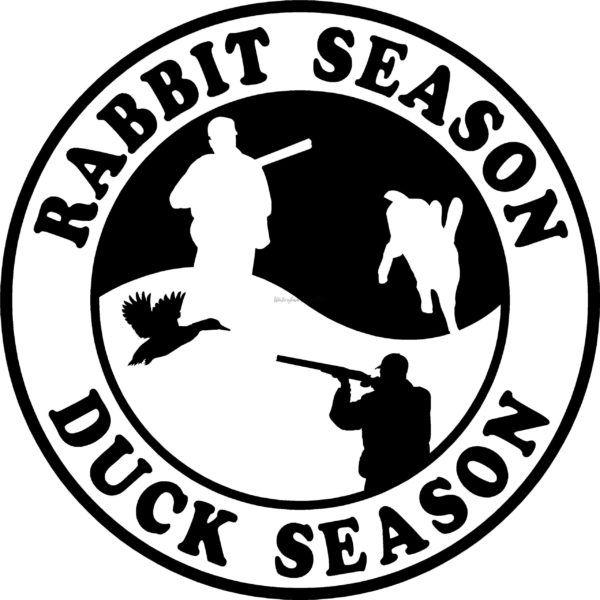 Rabbit Season Duck Season Decal Rabbit Hunting Window Sticker 15023