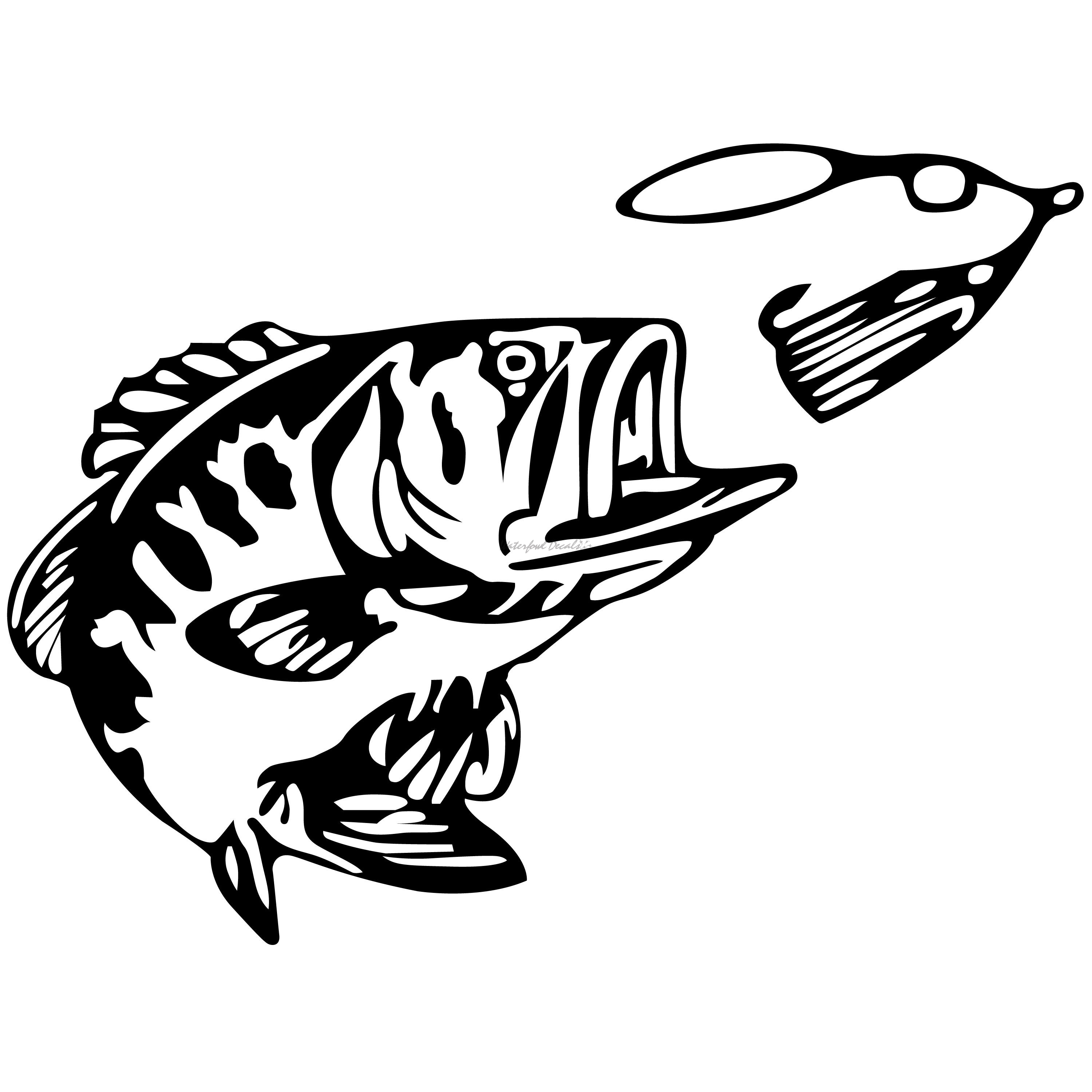 Download Bass and Spinner Decal - Bass Fishing Sticker - 1255 ...